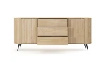 XXL-Sideboard-Kommode-MIZU-196-cm-Cremona-Eiche-Lamellen-Schiebetüren