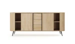 XXL-Sideboard-Kommode-MIZU-196-cm-Cremona-Eiche-Lamellen-Schiebetüren