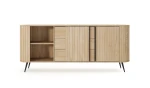 XXL-Sideboard-Kommode-MIZU-196-cm-Cremona-Eiche-Lamellen-Schiebetüren