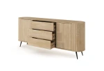 XXL-Sideboard-Kommode-MIZU-196-cm-Cremona-Eiche-Lamellen-Schiebetüren