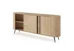 XXL-Sideboard-Kommode-MIZU-196-cm-Cremona-Eiche-Lamellen-Schiebetüren