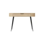 Schminktisch-Konsolentisch-MIZU-120-cm-Cremona-Eiche-Lamellen-mit-Schublade