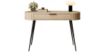Schminktisch-Konsolentisch-MIZU-120-cm-Cremona-Eiche-Lamellen-mit-Schublade