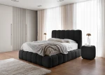 Schwarzes Designer Bett Cande 120x200 cm mit niedrigem Kopfteil
