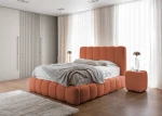 Designer Bett Cande 160x200 in Kupfer aus weichem Teddy-Flausch
