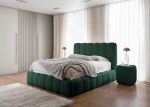Elegantes Doppelbett Cande in Dunkelgrün 160x200 cm