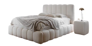 Designer Polsterbett Cande Bouclé 180x200 mit Stauraum