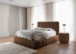 Polsterbett Cande 200x200 in der Farbe Braun für eine warme Raumgestaltung