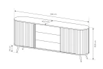 XXL-Sideboard-Kommode-MIZU-196-cm-Cremona-Eiche-Lamellen-Schiebetüren