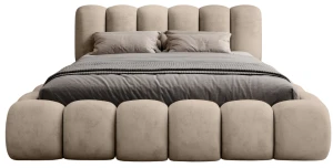 Polsterbett 160x200 DALLAS Velour mit Bettkasten & Lattenrost