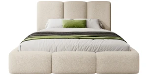 Polsterbett Vergris 140x200 cm mit Stauraum, Lattenrost