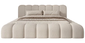 Designer Polsterbett Aurora Bouclé 160x200 mit Stauraum