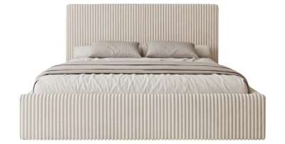 XXL Doppelbett Polsterbett TILIA 200x200 cm – Cord – inkl. Bettkasten & Lattenrost