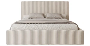 Doppelbett Polsterbett TILIA 180x200 cm – Cord Rillenoptik – inkl. Bettkasten & Lattenrost