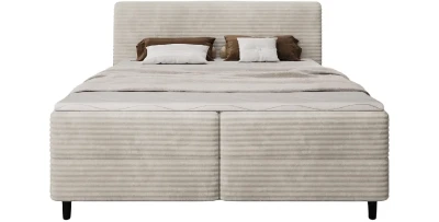 Boxspringbett CORDIA 140x200 cm | Mit Bettkasten & Stauraum | Weicher Cord