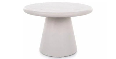Couchtisch Ø 60 cm MIO Mikrozement Hellgrau mit Säulenfuß - Organisches Design