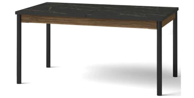 Ausziehbarer Esstisch NERO P14 | mit Lamellen | Nussbaum Warmia & Schwarz | Loft industrial   