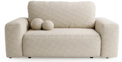 Kleines Sofa NOLA 190 cm mit Schlaffunktion – Bouclé Teddy-Stoff