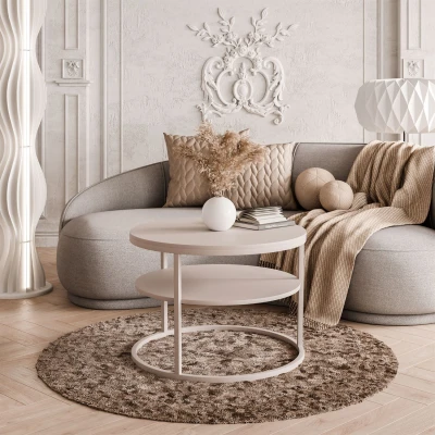 Runder Couchtisch INEZ SLIM Kaschmir Matt Ø 60cm