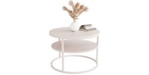 Runder Couchtisch INEZ SLIM Kaschmir Matt Ø 60cm