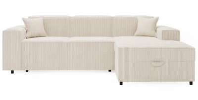 Ecksofa OASIS L | 253 x 166 cm | Schlaffunktion & Bettkasten | Breitcord-Stoff Poso