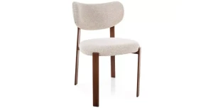 Stuhl RIN D | Organisch & Modern | Walnuss & Hellbeige 255