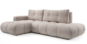 Ecksofa Soho mit Schlaffunktion & Bettkasten, Premium Chenille-Stoff Flow, organisches Design