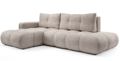 Ecksofa Soho mit Schlaffunktion & Bettkasten, Premium Chenille-Stoff Flow, organisches Design