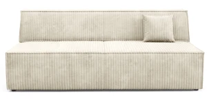 Design Schlafsofa Tilia mit Bettkasten, Trend-Stoff Cord, geometrische Optik mit Keder