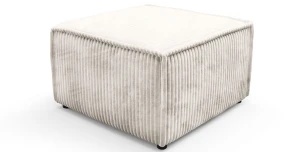 Polsterhocker Tilia Trend-Stoff Cord, geometrisches Design mit Keder, 76x76 cm