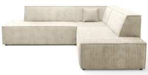 Symmetrisches Ecksofa Tilia II (254x254), Schlaffunktion & Bettkasten, Cord mit Keder