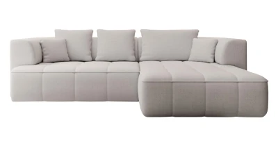 Premium Ecksofa Albio S mit elektrischem Sitzvorzug, Schlaffunktion & XXL-Ottomane, weicher Stoff, 288x188 cm