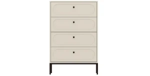 Highboard, Kommode MUNA | 4 Schubladen | Kaschmir & Schwarz