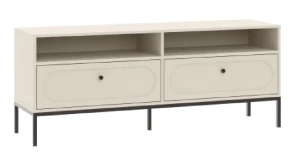 TV-Lowboard, RTV-Schrank MUNA | 2 Schubladen | Kaschmir & Schwarz   