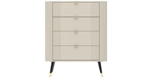 Highboard, Kommode ELODIE | 4 Schubladen | Kaschmir & Gold