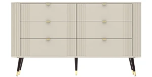 Kommode ELODIE | 6 Schubladen | Kaschmir & Gold 