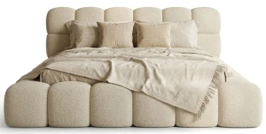 Designer Polsterbett Boston in Bubble-Optik (Bouclé) 160x200 mit Stauraum