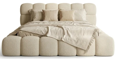 Designer Polsterbett Boston in Bubble-Optik (Bouclé) 180x200 mit Stauraum