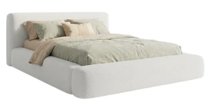 Polsterbett Mannam 120x200 cm, Bezug Quelle, XXL-Kopfteil, Keder-Design