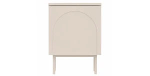 Nachttisch HELENE 40 cm – Kaschmir / Weiß – Bogen-Fräsung & Push-to-Open