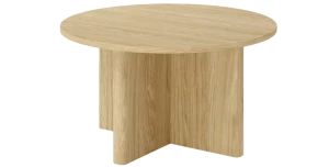 Runder Couchtisch NABU Ø 90cm – Eiche Geölt Optik (Japandi Stil)