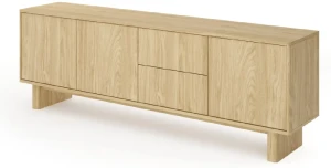 TV Lowboard / Fernsehtisch NABU 183cm (3D2S) – Eiche Geölt Optik (Japandi)