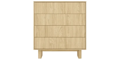 Hochkommode / Schubladenkommode NABU 94cm (4 Schubladen) – Eiche Geölt (Japandi)