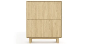 Highboard / Kommode NABU 104cm (4 Türen) – Eiche Geölt (Japandi)