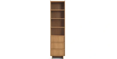 Schmales Regal Bücherregal YOSHI (50 cm) – Eiche Carmel