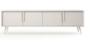 TV-Lowboard MAVERA 4-türig (186x54) Kaschmir, Soft-Close & Metallfüße