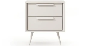 Nachttisch MAVERA (52x57 cm) Kaschmir, 2 Schubladen & Soft-Close