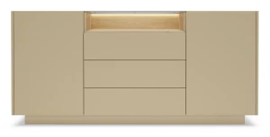Kommode 176x83 cm HIRO C Schubladen Kakao/Eiche Cremona Beige LED