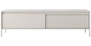 XXL TV-Lowboard Fernsehtisch SENSO 187 cm Beige, Riffeloptik, Push-to-Open, Modern