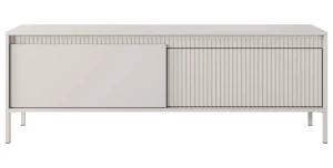 TV-Lowboard Fernsehtisch SENSO 153 cm Beige, Riffeloptik, Push-to-Open, Modern